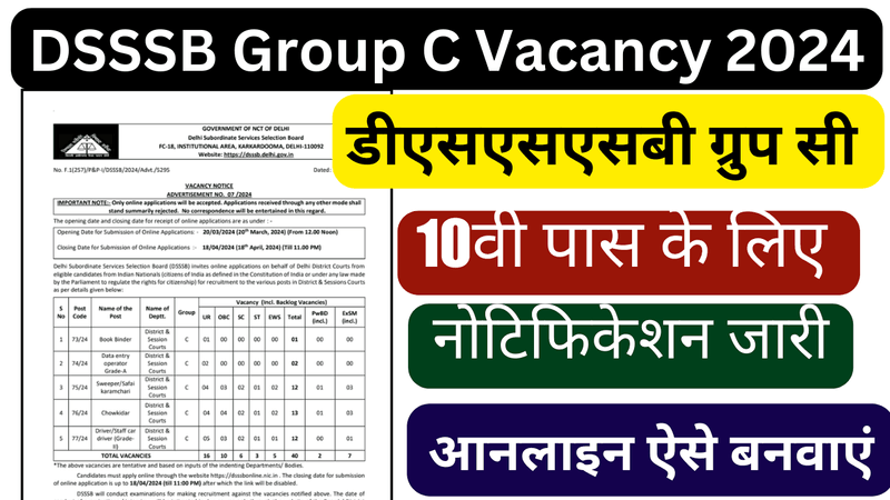 DSSSB Group C Vacancy